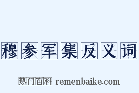 穆参军集反义词是什么意思的图片